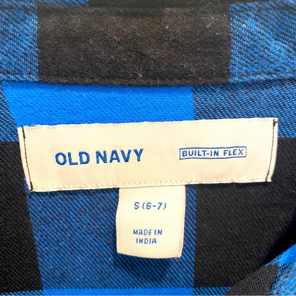 Old Navy Boys Built-in Flex Plaid Flannel Button Down Long Sleeve Shirt … - Picture 3 of 4